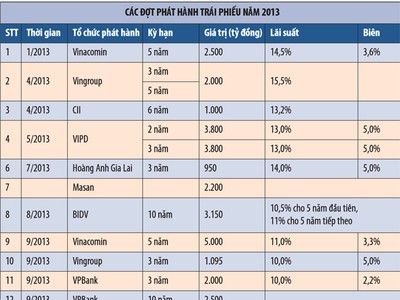 11 doanh nghiệp tạo kỷ lục phát hành trái phiếu
